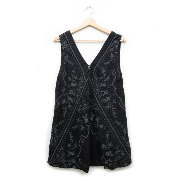 Free People V Neckline Pullover Dress Embroidered - Picture 2 of 8
